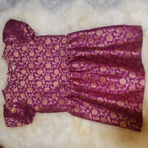 Peek Olivia Girls Size 12 Purple and Gold Dress